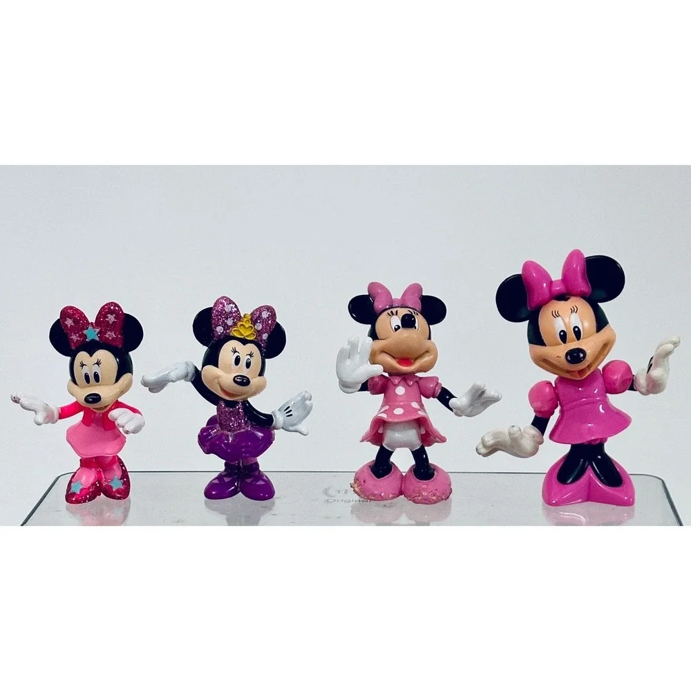 Disney Minnie Mouse Figurines Lot of‎ 10 and 2 Keychain Charms Collection
